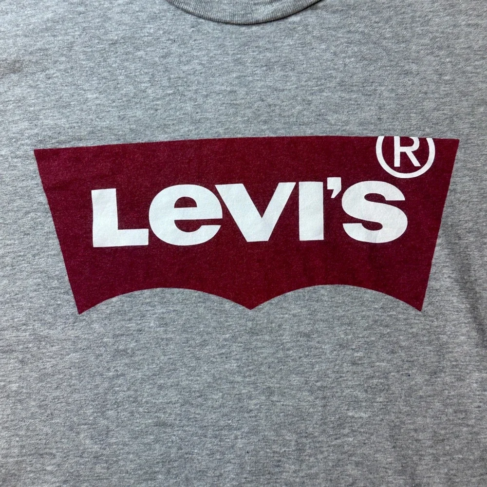 Levi's T-Shirt Mens XL Gray Batwing Logo Graphic Short Sleeve Cotton Tee